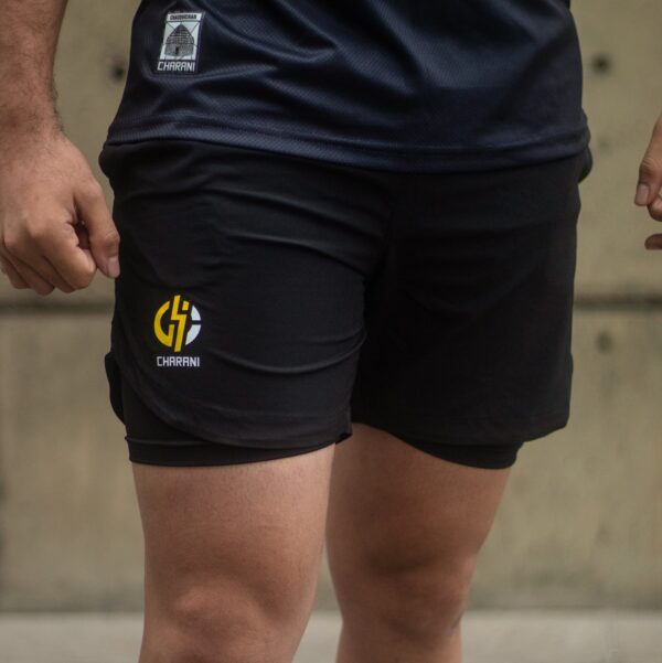 SHORT DEPORTIVO CON LICRA TP-07003 | NEGRO